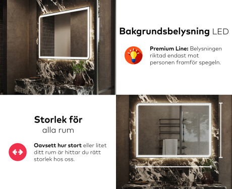 Badrumsspegel med LED-belysning Spegel L146 #5