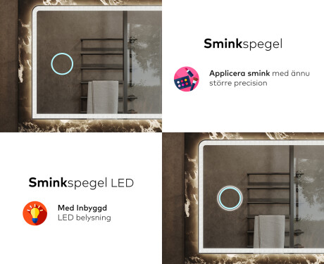 Badrumsspegel med LED-belysning Spegel L146 #8