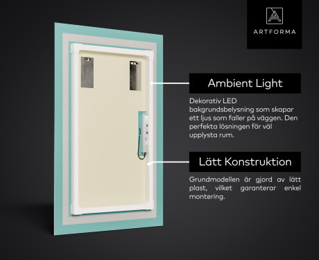Vertikal Badrumsspegel med LED-belysning Spegel L15 #3