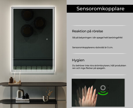 Vertikal Badrumsspegel med LED-belysning Spegel L57 #6
