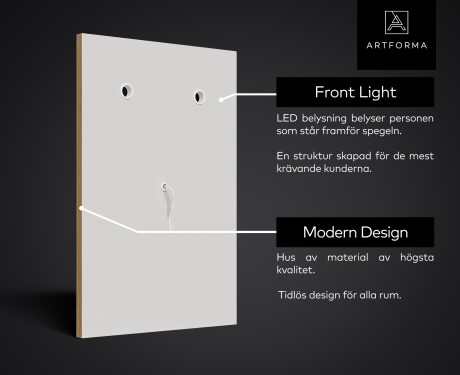 Vertikal Badrumsspegel med LED-belysning Spegel L57 #6