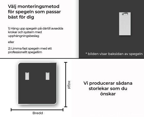 Avrundade måttbeställ spegel dekoration L173 #13