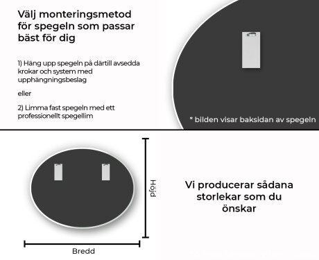 Oval måttbeställ spegel dekoration L178 #13