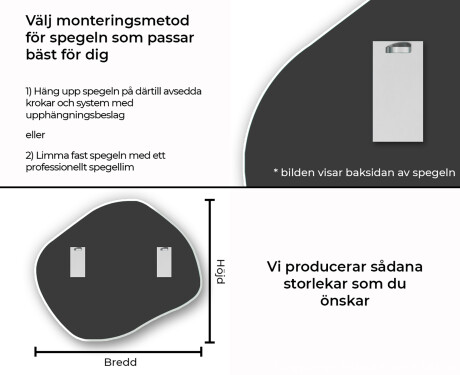 Oregelbunden väggdekoration spegel L181 #13