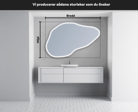 Asymmetrisk spegel med belysning P222 #3