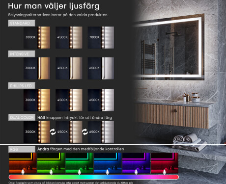 Badrumsspegel med LED-belysning Spegel L230 #9