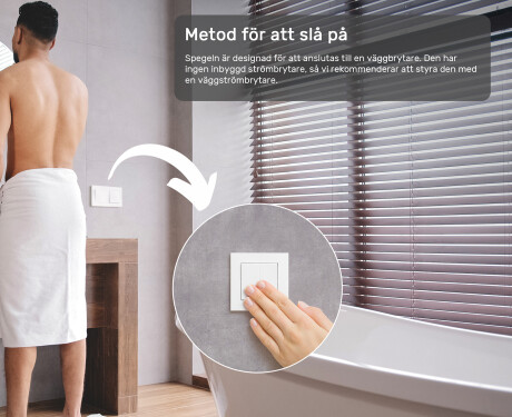 Badrumsspegel med LED 50x80cm med kallt LED-ljus 7000K, varmt ljus 3000K eller neutralt ljus 4500K #4