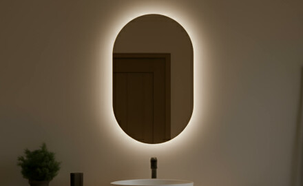Badrumsspegel med LED 50x80cm med kallt LED-ljus 7000K, varmt ljus 3000K eller neutralt ljus 4500K
