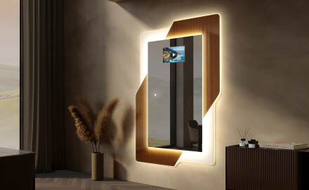 Vertikal spegel med LED-belysning Spegel - Retro