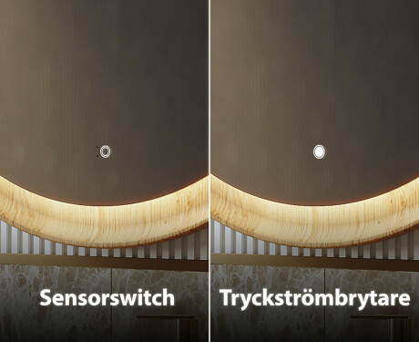 Oval spegel i ekram med LED-belysning #8