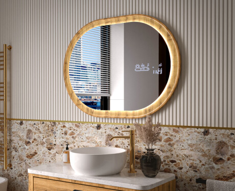Oval spegel i ekram med LED-belysning #9