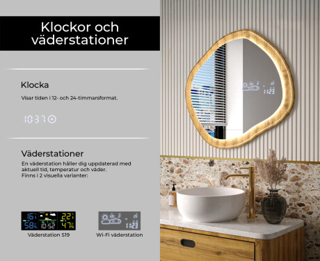 Dekorativ spegel i ekram med LED-belysning #6