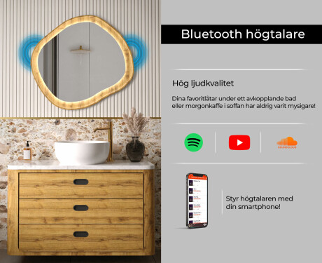 Dekorativ spegel i ekram med LED-belysning #7