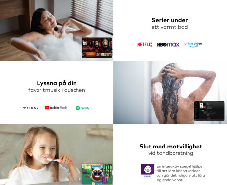 Rundat spegel i ekram med LED-belysning #3