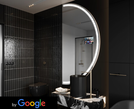 Halvcirkel spegel med belysning LED SMART A223 Google