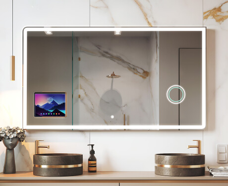 Rundad Modern LED Spegel med iPad Displine L146 Ram