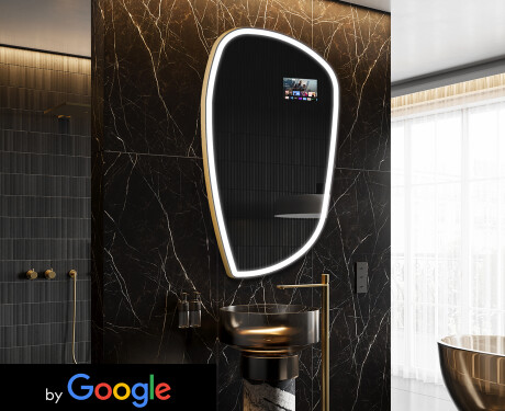 Oregelbunden spegel med belysning LED SMART I222 Google