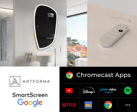 Oregelbunden spegel med belysning LED SMART I222 Google #2