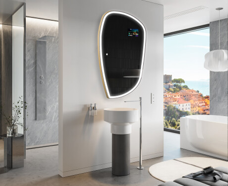 Oregelbunden spegel med belysning LED SMART I222 Google #9