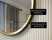 Rund spegel i metallram med LED-belysning #4
