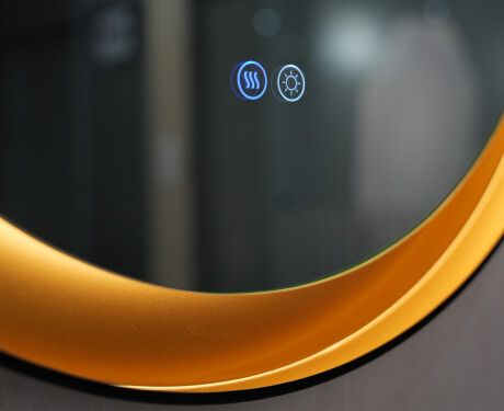 Rund spegel i metallram med LED-belysning #5