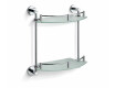 CLASSIC – Halvcirkelformad dubbelhylla / krom, matt glas