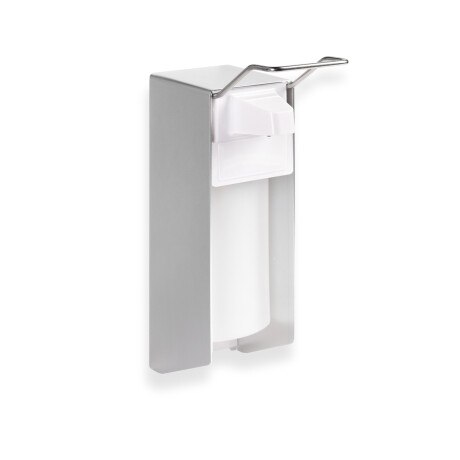 Desinfektionsmedelsdispenser 0,5 l med armbågsknapp / Matt aluminium #1