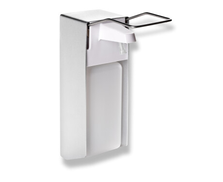 Desinfektionsmedelsdispenser 1,0 l med armbågsknapp / Matt aluminium