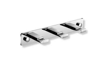 List – 3 platta handdukskrokar / krom
