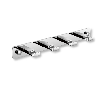 List – 4 platta handdukskrokar / krom