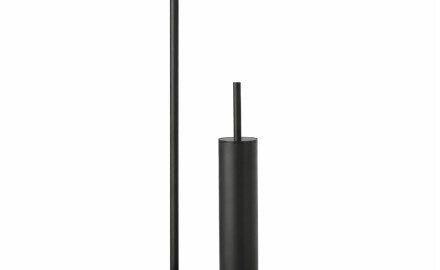 Hållare för toalettpapper och toalettborste / rund profil och rund bas / matt svart