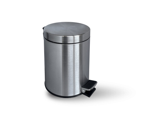 STANDARD-pedaalkorg, rund, 3 liter, soft close / satinblankt stål
