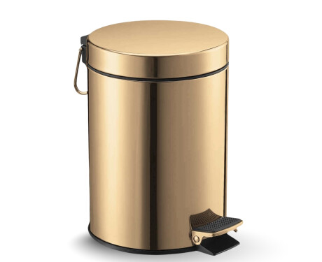 STANDARD-pedaalkorg, rund, 5 liter, soft close / glänsande guld