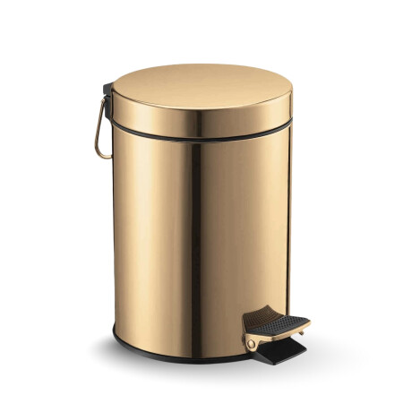 STANDARD-pedaalkorg, rund, 5 liter, soft close / glänsande guld #1