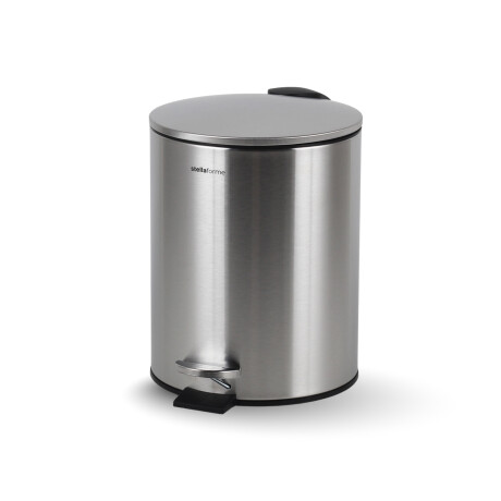 BUDGET rund papperskorg med fotpedal, 5 liter, soft close / rostfritt stål, satinfinish #1