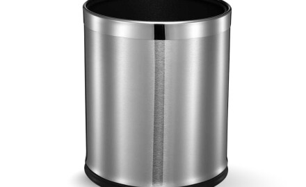Öppen korg 9 L / avtagbart hölje / borstat stål, polerad stålring