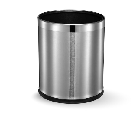 Öppen korg 9 L / avtagbart hölje / borstat stål, polerad stålring