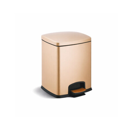 PREMIUM-papperskorg med pedal, rektangulär, 5 L, soft close / champagne #1