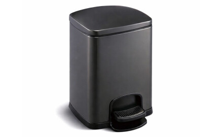 PREMIUM-pedaalkorg, rektangulär, 5 L, soft close / matt svart