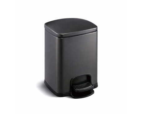 PREMIUM-pedaalkorg, rektangulär, 5 L, soft close / matt svart