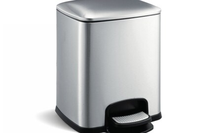 PREMIUM-pedaalkorg, rektangulär, 8 liter, soft close / rostfritt stål, satinfinish