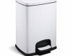 PREMIUM-papperskorg med pedal, rektangulär, 20 liter, soft close / vit