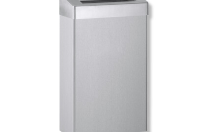 Soptunna 30 L med öppet lock, R10-serien / borstat rostfritt stål