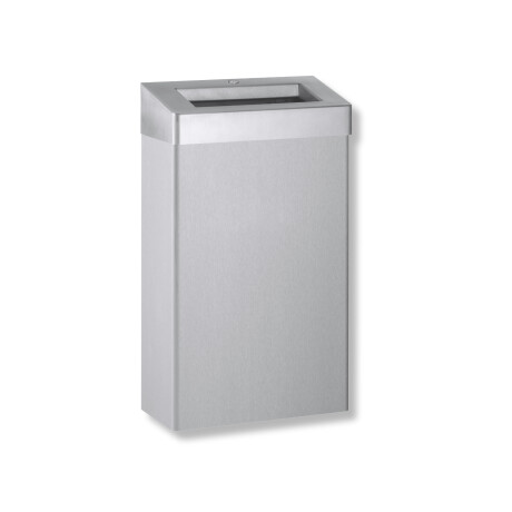 Soptunna 30 L med öppet lock, R10-serien / borstat rostfritt stål #1