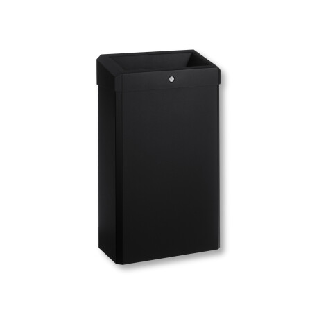 Soptunna 30 L med öppet lock, R1-serien / rostfritt stål, matt svart #1