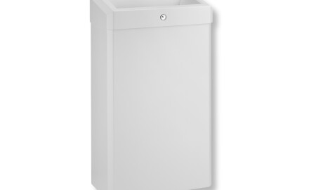 Soptunna 30 L med öppet lock, R1-serien / rostfritt stål, mattvit
