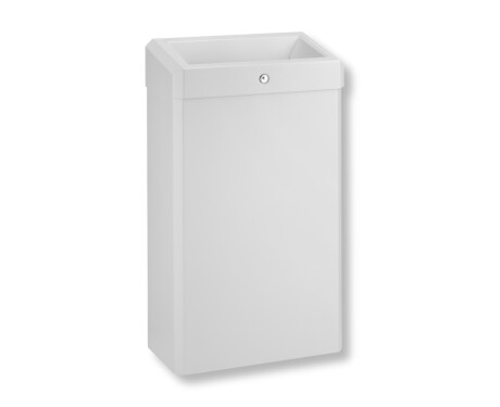 Soptunna 30 L med öppet lock, R1-serien / rostfritt stål, mattvit