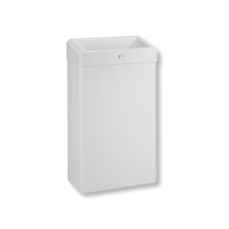 Soptunna 30 L med öppet lock, R1-serien / rostfritt stål, mattvit #1
