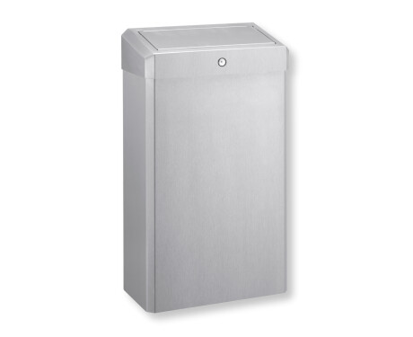 Soptunna 30 L med uppfällbart lock, R1-serien / borstat rostfritt stål