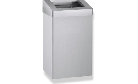 Soptunna 49 L med öppet lock, R10-serien / borstat rostfritt stål